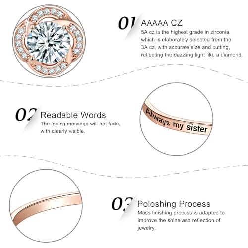 Mother's Day ‘Badass Sister’ Gift, ‘Always My Sister Forever My Friend’ Bangle Bracelet, ‘Not Sisters by Blood But Sisters by Heart’ Women Jewelry Present from Brother BFF4