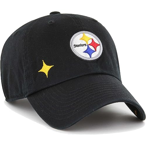 47 Women's Black Pittsburgh Steelers Confetti Icon Clean Up Adjustable Hat
