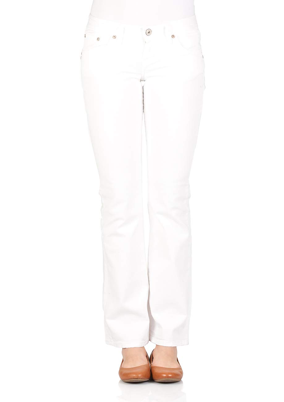 LTB Jeans Damen Jeans Bootcut Valerie - Normal Waist Damen Bootcut Jeans mit Knopf & Reißverschluss und Stretch - Valerie White Jeanshose Weiß 27W / L30