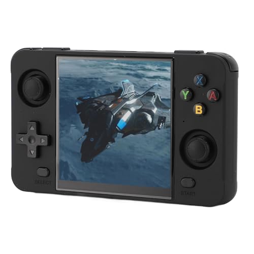 Generic Consola de Videojuegos Retro Reproductor Portátil Ergonómico con Pantalla de 720x720 para Jugadores Duales Niños Negro (16G y 64G)