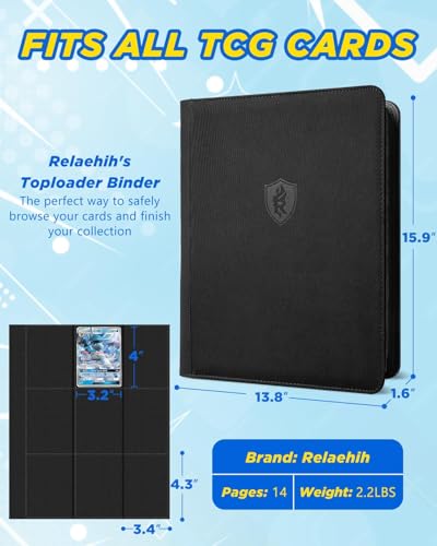 Image of 9 Pocket Toploader Binder with Zipper - Holds 288 Top Loaders Card Binder