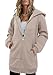 StunShow Women's Zip Up Hoodies Oversized Fleece Long Sleeve Sweatshirts Casual Fall Jacket Coat with Pocket Apricot L