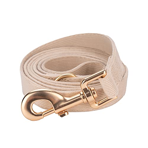 YUDOTE Weiche Cord-Hundeleine Klein,1.5x150cm,Cremeweiß