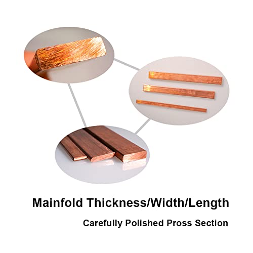 Ququyi Pure Copper Flat Stock 5/32" T × 0.8" W × 8" L Copper Sheet Copper Bar 110 Copper 99.9% Cu Metal Sheet For Jewelry, Crafts, Repairs, Electrical #TOP3