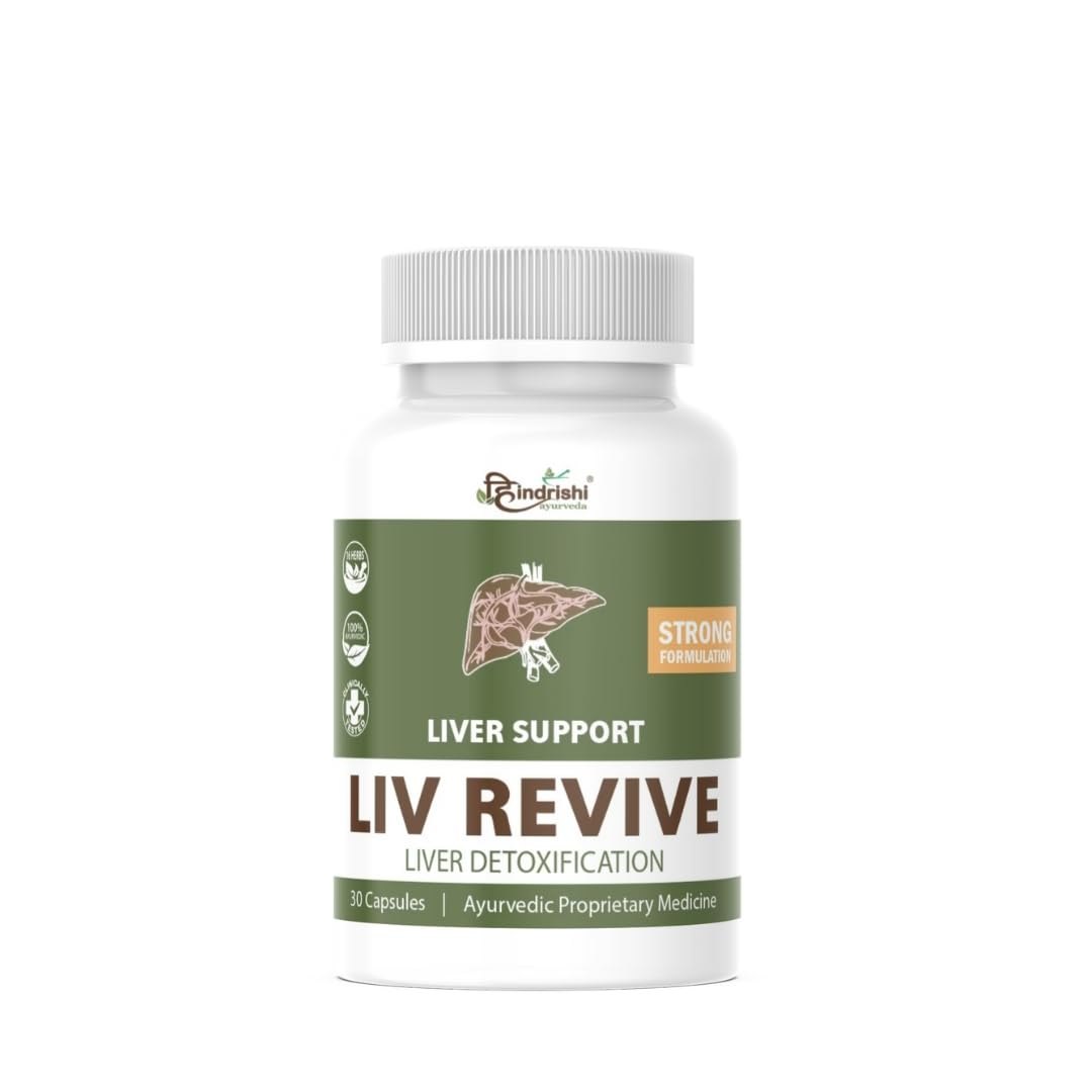 Sponsored Ad - Hindrishi Liv-Revive Ayurvedic Liver Care Capsules – Fatty Liver, Digestion & Detox Support – 60 Capsules (30+30 Pack)