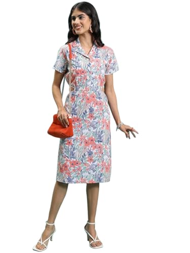 Image of Tokyo Talkies Women's Short Sleeves Open Collar Printed Dresses | Stylish Dresses | Casual Dresses