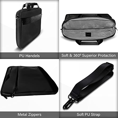 Image of GRIPP Bolt Laptop Sleeve Bag for Laptop /MacBook up to 13 Inch, Padded Compartment, Inner Micro Fiber Protection, Front Organiser Pocket, Detachable Shoulder Strap, Carry Handle, Trolley Sleeve - Black