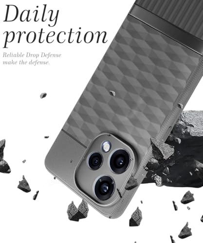 Image of WOW IMAGINE Back Cover for Oppo Reno 15 5G with Hexa Cube Design | Ultra Slim Soft Rubberised Case | Inner Velvet Fabric | Flexible Mobile Case | Camera Protection - Grey
