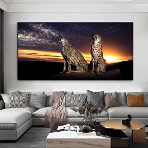 Wall art photos leopard KEBIA grande affiche peinture salon moderne 80x160cm