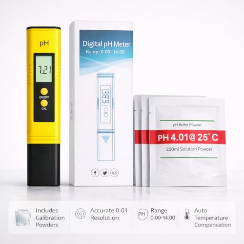 Image of Digital pH Meter for Water Testing 0-14 pH Range with ATC | Pocket pH Tester for Drinking Water, RO & Aquarium | With Calibration Packets (pH Meter) (pH Meter)