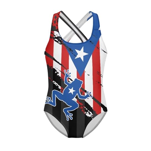 Image of WELLFLYHOM Girls Swimsuit 5-14 Cross Back Swimwear Full Coverage One Piece Bathing Suit Sleeveless Beachwear