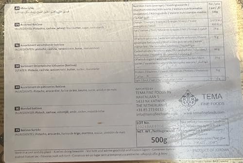 Aghati Baklava Mischung 500 Gramm - Leckeres Dessert aus dem Nahen Osten