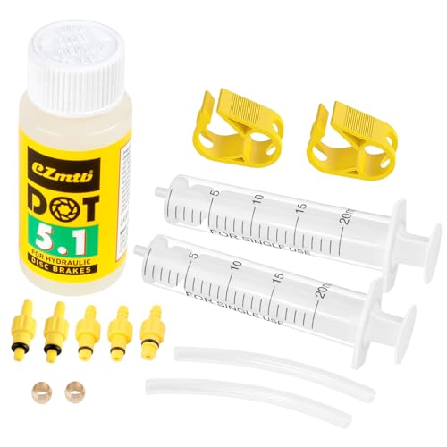 YOUMAYSTORY Brake Bleed Kit for SRAM Hydraulic Disc Brakes. Bicycle Hydraulic Brake Bleed Kit Including High Performance Brake Fluid DOT 5.1 Oil 60ml