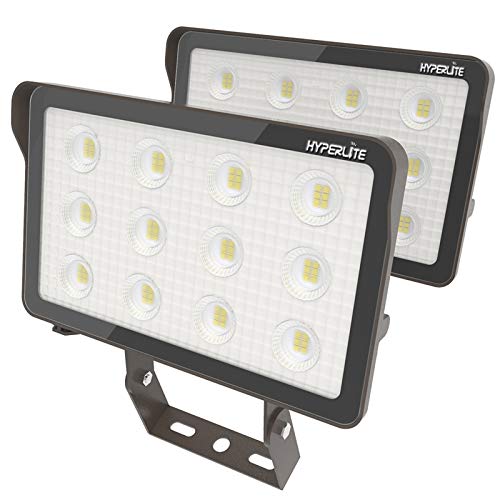 HYPERLITE LED Flood Light 50W 5,500Lm 5000K Flood Lights Outdoor IP65 Waterproof LED Security Light UL Qualified for Garage Backyard Doorways 2 Pack