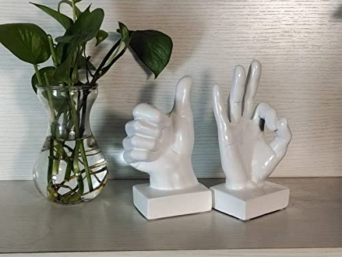 Escultura decorativa de mano creativa en resina blanca miniatura 5