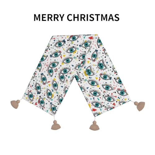 Chemin de table de Noël de qualité supérieure à pompons