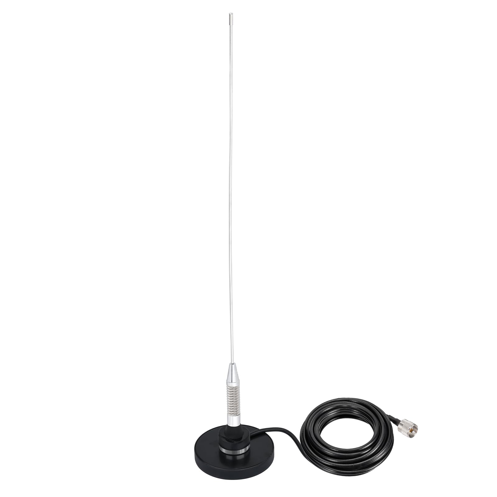 Bingfu Antenna Radio VHF UHF Veicolare 54 cm Connettore PL259 Cavo 5 m | Bibanda 136-174/400-460 MHz, Base Magnetica, per Camion Camper Radio Mobile, Dispositivo di Comunicazione Amatoriale