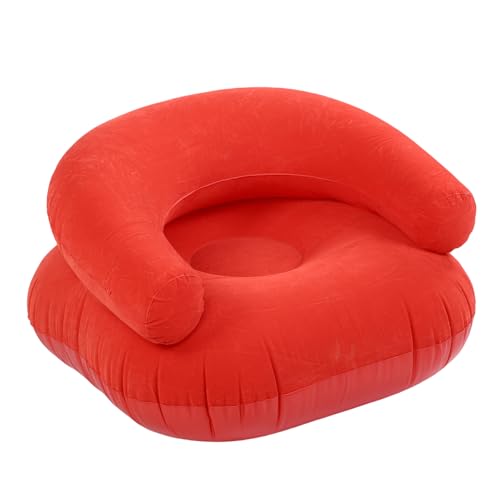 Chaise gonflable en flocage doux Lazmin112, l'élégance du design en U rouge pour intérieur - 5