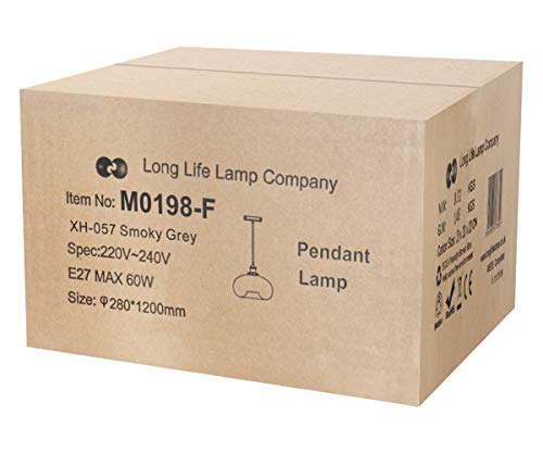 Long Life Lamp Company Modern Vintage Glass Dome Ceiling Pendant Light Shade Grey Antique Holder M0198-F - Cosy Home Interiors Long Life Lamp Company Modern Vintage Glass Dome Ceiling Pendant Light Shade Grey Antique Holder M0198-F - Image 9