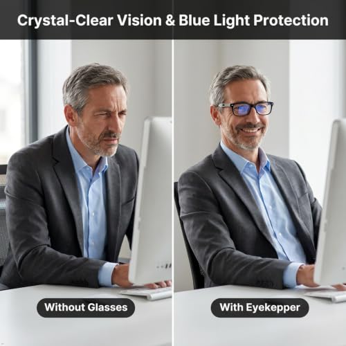 Image of Eyekepper Blue Light Glasses Men Women, Small Black Eyeglasses