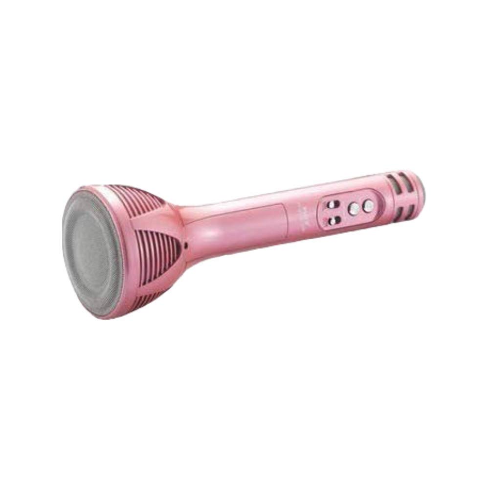 BRIX Portable Wireless Karaoke Microphone with Inbuilt Bluetooth Speaker for IOS/Android/Windows - Pink