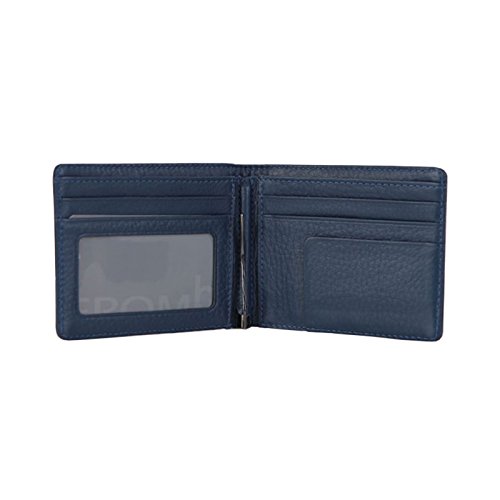 Genuine Leather Money Clip Bifold Wallet Purse Billfold (Dark Brown)2