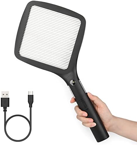 Mafiti Electric Fly Swatter,Rechargeable Mosquito Zapper Bug Zapper Racket Fly Killer Indoor Outdoor Light Camping Accessories