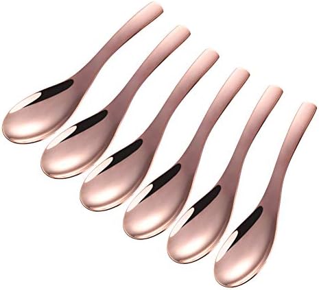 GOGOJOY Premium 18/10 Stainless Steel Soup Spoons - Thick Table Spoons Flatware Set of 6
