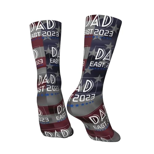 Dad Est. 2023 Adult Polyester Crew Socks Breathable Moisture-Wicking Athletic Running Gym44