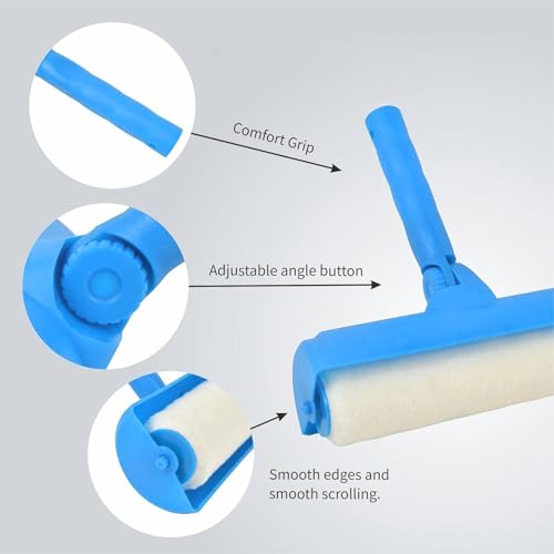 10-Zoll-Deckenfarbroller mit Schutzschild, Verstellbarer, Wiederverwendbarer, Tropffreier und Spritzfreier Pinsel Zum Spritzfreien Streichen von Decken und Wänden