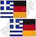 Produktbild GRIECHENLAND-DEUTSCHLAND Griechisch-Deutsch Flagge 75mm Auto & Motorrad Aufkleber, x2 Vinyl Stickers