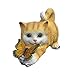 Resin Cats Solared Light Statue For Yard Decoration Life Like Cats Solar Lamp With Butterfly Decorative Figurine