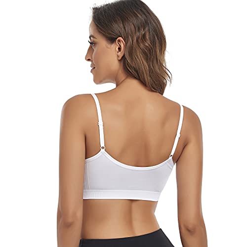 Image of Litthing Bralettes Padded for Women Cami Strap Bra Seamless Sportsbra Wireless Comfort Yoga Lightly T-Shirt Tank Tops