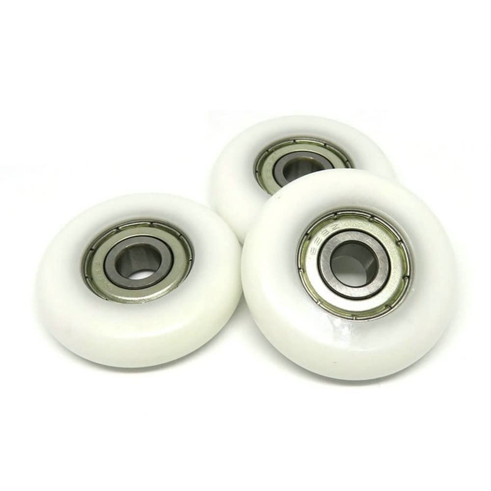 Ruedas de máquina de remo 8 x 40 x 10 mm Rodillo redondo POM para remero BSR62840-10 Rueda de remo OD 40 mm Ruedas de rodamiento recubiertas de plástico (color: blanco, tamaño: 8MM_10PCS_40MM)