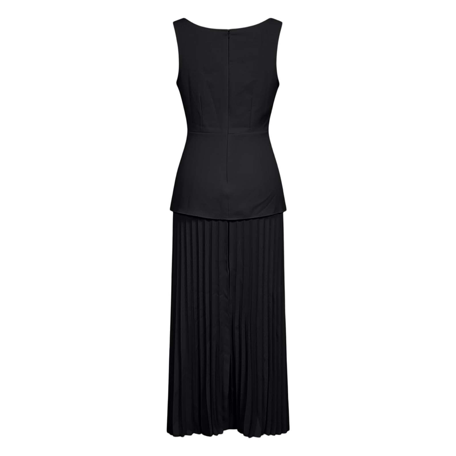 Elegante top de punto sin mangas y falda larga para mujer – Sofisticado conjunto de dos piezas de punto