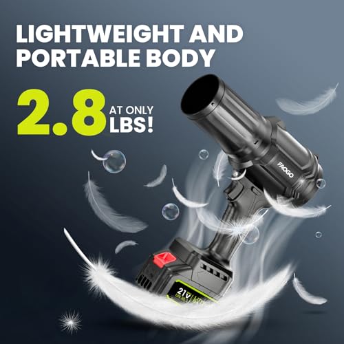 Image of Cordless Leaf Blower with 2 Batteries & Charger - 990,000 RPM Electric Handheld Blower, Lightweight for Lawn, Yard, Patio, Garden Care - Light Black