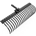 YITAMOTOR 60" Tow Behind Landscape Rake, 2" Receiver Lown Dethatcher Rack with 21 Steel Tines for ATV/UTV & 3-Point Hitch Systems Tractor, Features to 48" or 60" Toolbars for Leaves, Debris, Grass