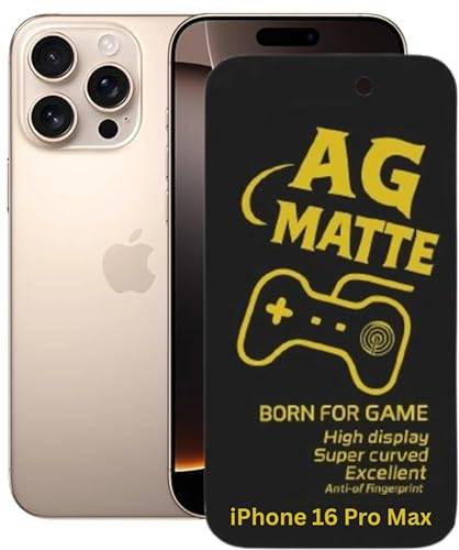 Image of Top-Notch Gaming Matte Tempered Glass Screen Protector Guard Compatible For iPhone 16 Pro Max and iPhone 17 Pro Max, 9H Hardness, Anti-Static, Case-Friendly, Easy Installation Kit [Matte] [Pack of 1]
