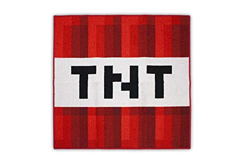 Minecraft Area Rug | Minecraft TNT Block | Minecraft Decorations | Minecraft Merch Video Game Decorations | Minecraft TNT Decorations | 39-Inch Square Area Rug
