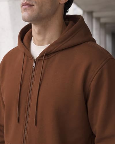 Image of Nobero Classic Zipper Hoodie for Men | Zip Up Hoodies for Men | Regular Fit | Full Zip Closure | Drawstring Hood | Zipped Hooded Sweatshirt | Cotton Rich Zipper Fleece Hoodie