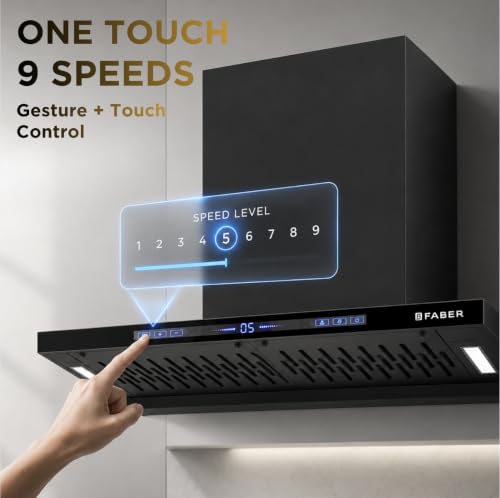 Image of Faber SLIMX 90cm 1500m /hr BLDC Autoclean Filterless T-Shape Chimney||Built In Oil Collector|Touch & Gesture Control|12Yr Motor,2Yr Comprehensive Warranty by Faber |HOOD SLIMX HC SC FL BK BLDC IN 90-T