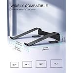 Soqool Laptop Stand for Desk, Ergonomic Detachable Laptop Riser, Aluminum MacBook Stand, Compatible with 12-17'' All Laptops Such as MacBook Pro/HP/Dell/Lenovo, Black - Image 4