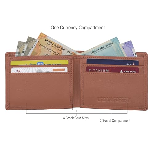 Image of URBAN FOREST Fred Aniline Rust Leather Wallet for Men