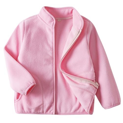 Toddler Fleece Jacket Kids Lightweight Outerwear Boys Girls Long Sleeve Fall Spring Coat 2-12 Years