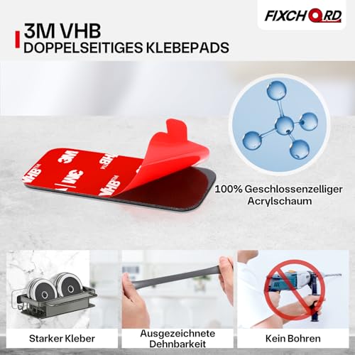 FIXCHORD Doppelseitiges Klebepads Extra Stark, 10St Doppelseitiges Klebeband, Klebepads Doppelseitig, Montageband, Wasser & Temperaturbeständig für Autos, Häusern und Büros, Action-Kameras 50 * 25mm