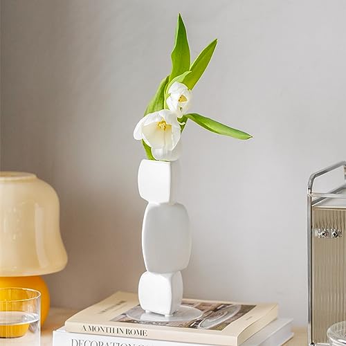 Hubuish Lotus Root Ceramic Vase For Room Decor Aesthetic - Flower Vase For Decor, Minimalism Modern Vase Home Decor, Fit For Living Room Bedroom Nightstand Table Office Decor thumb #3