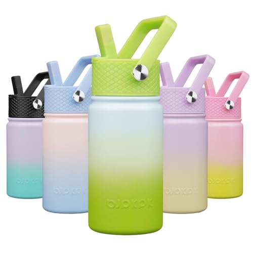 Image of BJPKPK Insulated Water Bottle, 15oz Stainless Steel with Straw Lid
