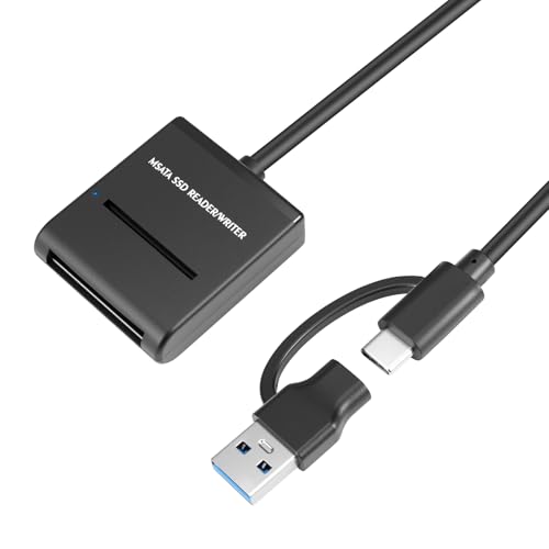 Puiseno mSATA SSD Adapter 5Gbps mSATA auf USB 3.1 Gehäuse Adapter für 3050 SSD Plug and Play mit USB-C + USB-A Kabel 2 TB Max-TC10 kompatibel mit Windows Mac und Linux