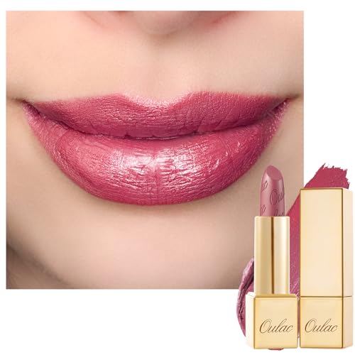 Oulac Pink Lipstick for Women with Metallic 3D Shine Lightweight Hydrating Formula, High Impact Lip Color, Vegan Beauty, Full Coverage Lip Makeup, Christmas Gifts for Women, Cosmopolis(01)