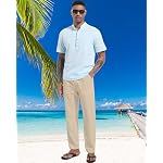 LVCBL Leinenhose Herren Sommer Herbst Lose Lässige Leinenhose mit Taschen Elastischer Bund – Bild 3